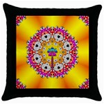 Fantasy Flower In Tones Throw Pillow Case (Black) Front