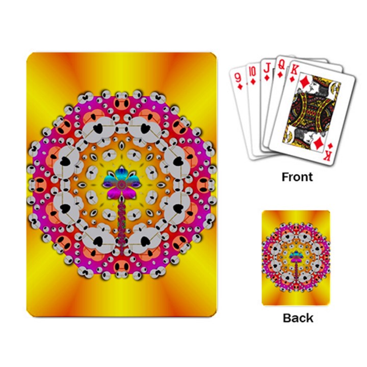 Fantasy Flower In Tones Playing Card