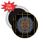 Blue Bloom Golden And Metal 2.25  Magnets (100 pack)  Front