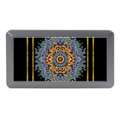 Blue Bloom Golden And Metal Memory Card Reader (mini) by pepitasart