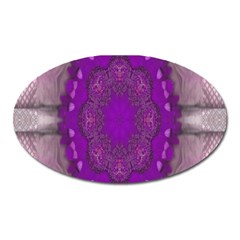 Fantasy-flowers In Harmony  In Lilac Oval Magnet by pepitasart