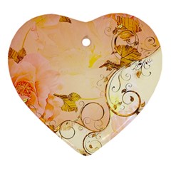 Wonderful Floral Design In Soft Colors Ornament (heart)