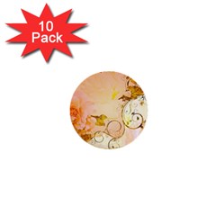 Wonderful Floral Design In Soft Colors 1  Mini Buttons (10 Pack)  by FantasyWorld7