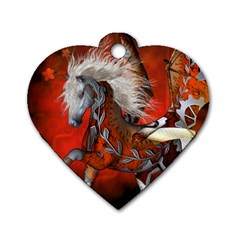 Awesome Steampunk Horse With Wings Dog Tag Heart (one Side) by FantasyWorld7