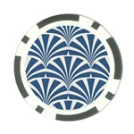 teal,white,art deco,pattern Poker Chip Card Guard Back