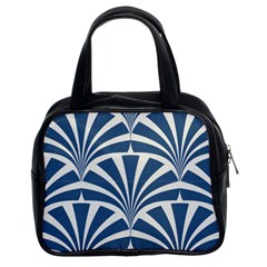 Teal,white,art Deco,pattern Classic Handbags (2 Sides)