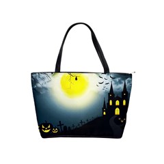 Halloween Landscape Shoulder Handbags by Valentinaart