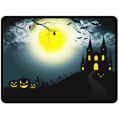 Halloween Landscape Double Sided Fleece Blanket (large)  by Valentinaart