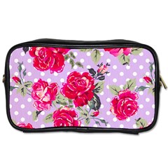 Shabby Chic,pink,roses,polka Dots Toiletries Bags by NouveauDesign