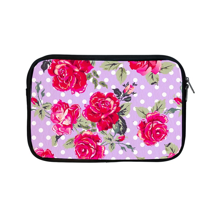 Shabby chic,pink,roses,polka dots Apple iPad Mini Zipper Cases