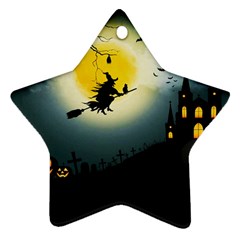 Halloween Landscape Star Ornament (two Sides) by Valentinaart