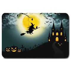 Halloween Landscape Large Doormat  by Valentinaart