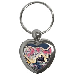 Modern Abstract Painting Key Chains (heart)  by NouveauDesign