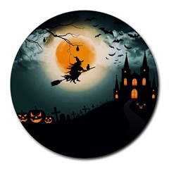 Halloween landscape Round Mousepads