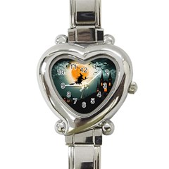 Halloween landscape Heart Italian Charm Watch