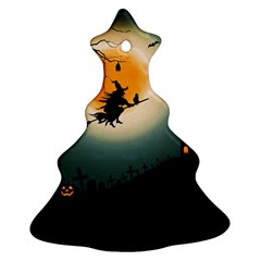 Halloween landscape Christmas Tree Ornament (Two Sides)