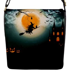 Halloween Landscape Flap Messenger Bag (s) by Valentinaart