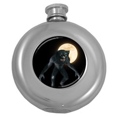 Werewolf Round Hip Flask (5 Oz) by Valentinaart