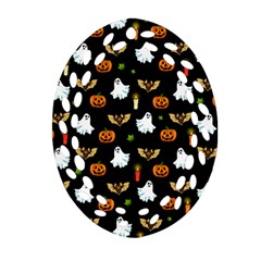 Halloween Pattern Oval Filigree Ornament (two Sides) by Valentinaart