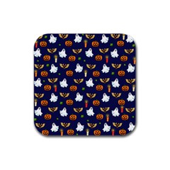 Halloween Pattern Rubber Square Coaster (4 Pack)  by Valentinaart