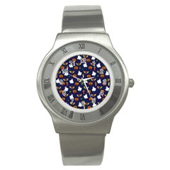 Halloween Pattern Stainless Steel Watch by Valentinaart