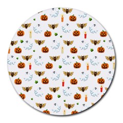 Halloween Pattern Round Mousepads by Valentinaart