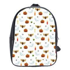 Halloween Pattern School Bag (large) by Valentinaart