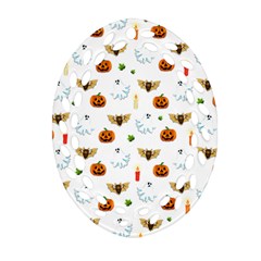 Halloween Pattern Ornament (oval Filigree) by Valentinaart