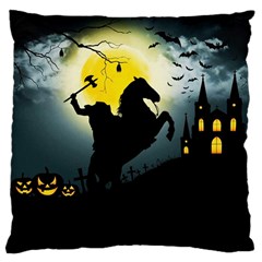 Headless Horseman Large Cushion Case (two Sides) by Valentinaart