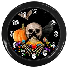 Halloween Candy Keeper Wall Clocks (black) by Valentinaart