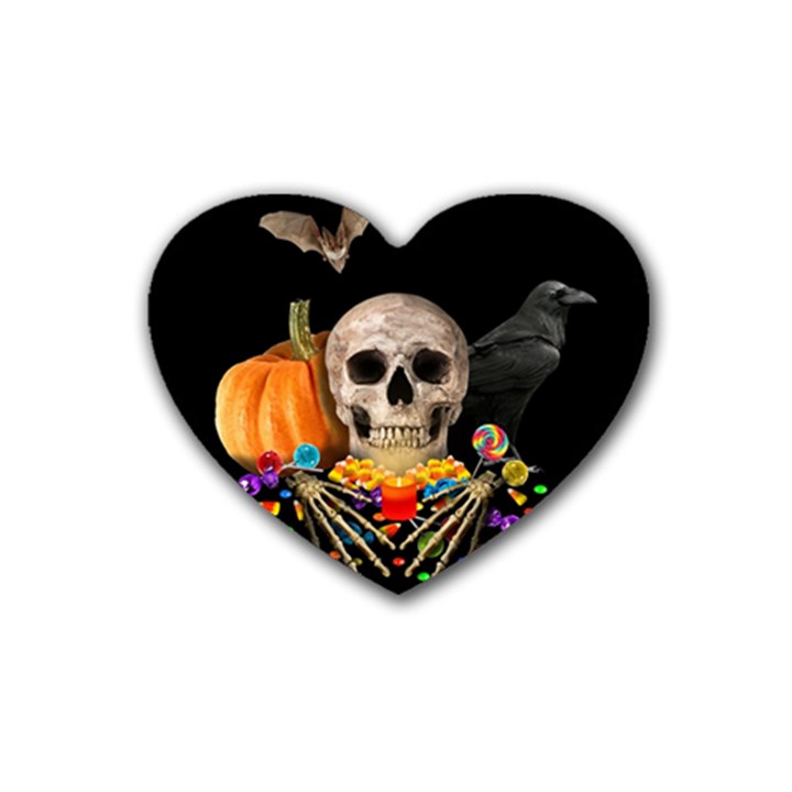 Halloween candy keeper Rubber Coaster (Heart) 