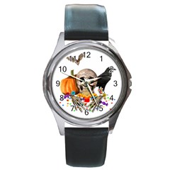 Halloween Candy Keeper Round Metal Watch by Valentinaart