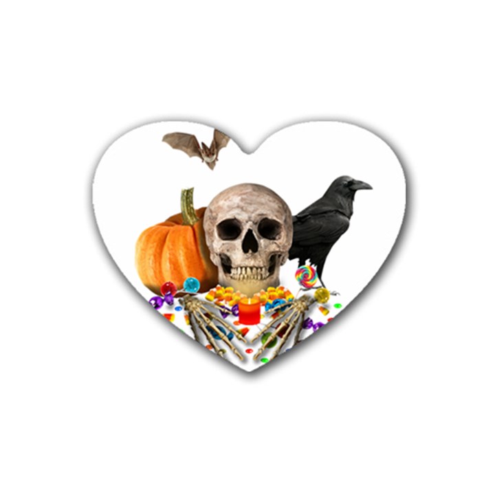 Halloween candy keeper Rubber Coaster (Heart) 