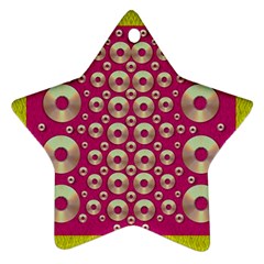 Going Gold Or Metal On Fern Pop Art Ornament (star) by pepitasart