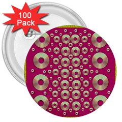 Going Gold Or Metal On Fern Pop Art 3  Buttons (100 pack) 