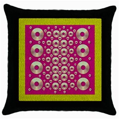 Going Gold Or Metal On Fern Pop Art Throw Pillow Case (Black)