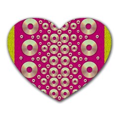 Going Gold Or Metal On Fern Pop Art Heart Mousepads by pepitasart