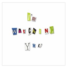 I Am Watching You Large Satin Scarf (square) by Valentinaart