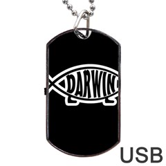 Darwin Fish Dog Tag Usb Flash (one Side) by Valentinaart