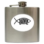 Darwin fish Hip Flask (6 oz) Front