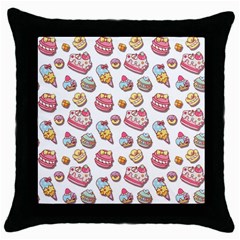 Sweet Pattern Throw Pillow Case (black) by Valentinaart