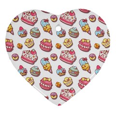 Sweet pattern Heart Ornament (Two Sides)