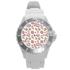 Sweet pattern Round Plastic Sport Watch (L)