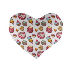 Sweet pattern Standard 16  Premium Heart Shape Cushions