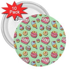 Sweet Pattern 3  Buttons (10 Pack)  by Valentinaart