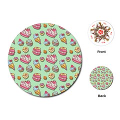 Sweet Pattern Playing Cards (round)  by Valentinaart