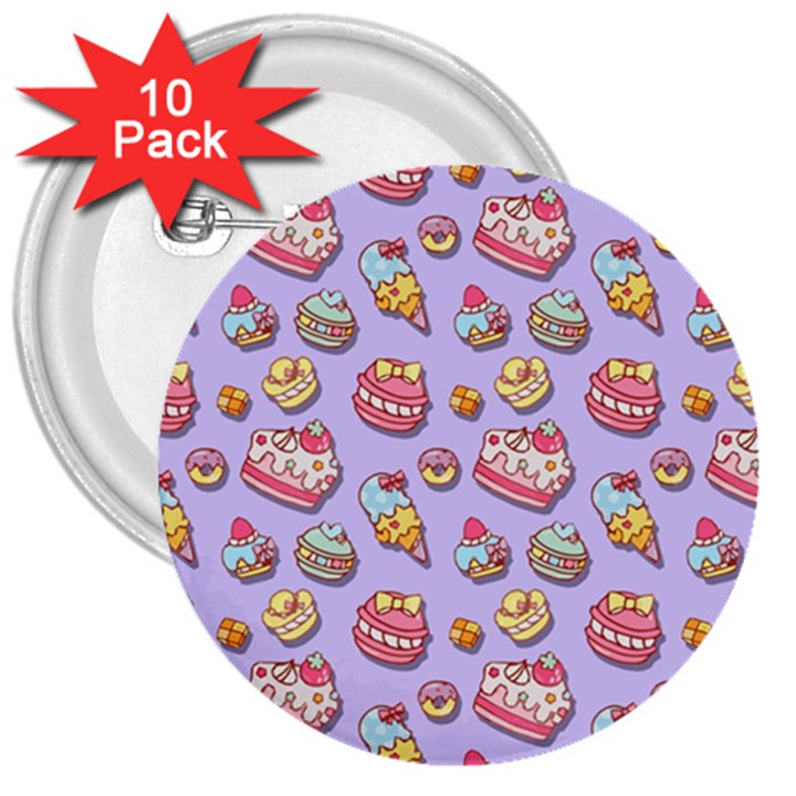 Sweet pattern 3  Buttons (10 pack) 