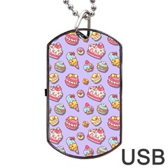 Sweet Pattern Dog Tag Usb Flash (one Side) by Valentinaart