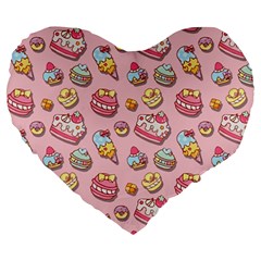 Sweet Pattern Large 19  Premium Heart Shape Cushions by Valentinaart
