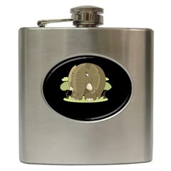 Cute Elephant Hip Flask (6 Oz) by Valentinaart